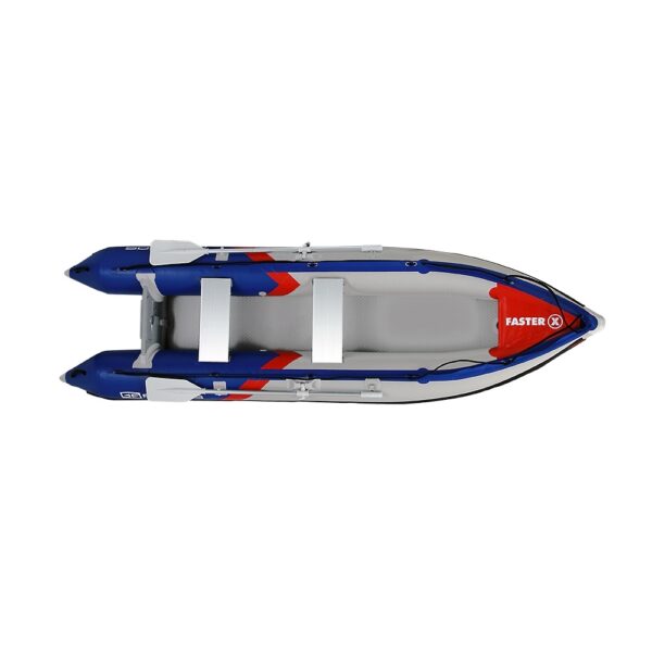 Inflatable kayak with transom Runos / grey, blue, red 4,35m