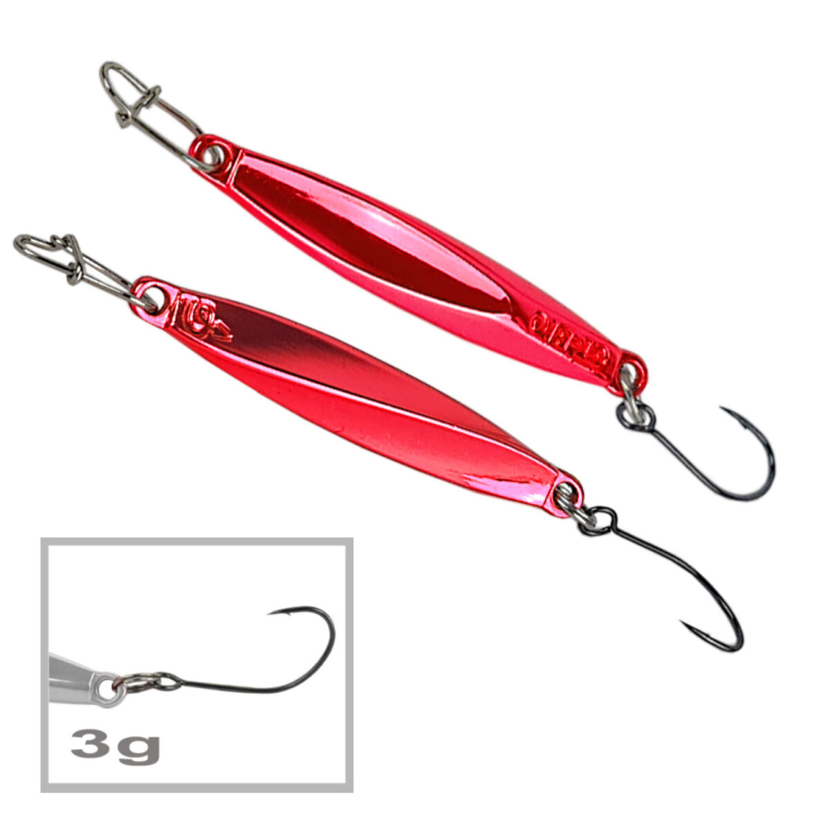 Ice fishing lure GT-BIO Matal Jig 1# 4cm-3g; red - Straideris